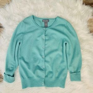 CASHMERE Teal Cardigan
